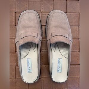 Vintage Dockers DK Medfor Women’s Shoes Tan Suede Leather Mule Loafers Size 7